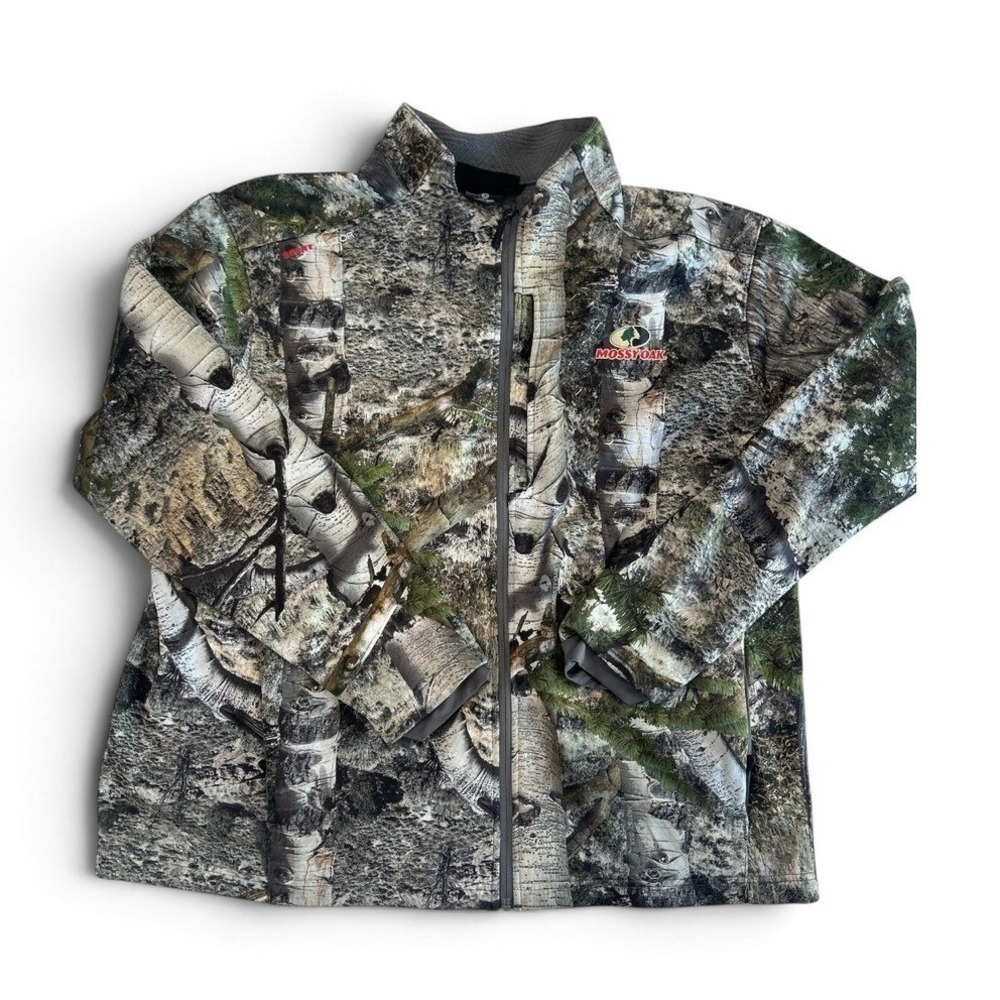 Mossy Oak Mens 2XL Mountain Country Camo Scent Factor Fleece Jacket TJ1153